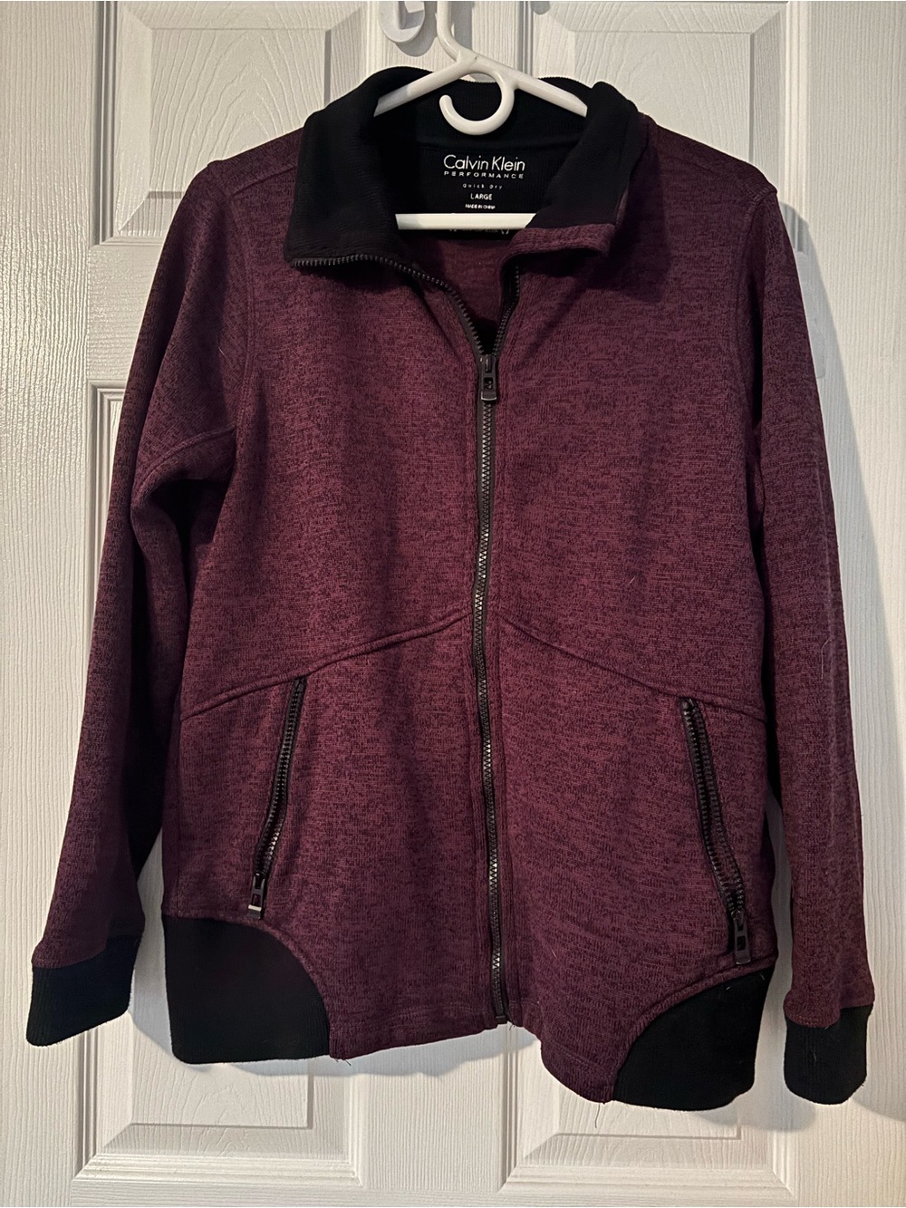 Calvin Klein Performance Marled Plum Knit Pullover